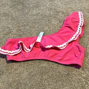 NWT j. Crew pink one shoulder swim top